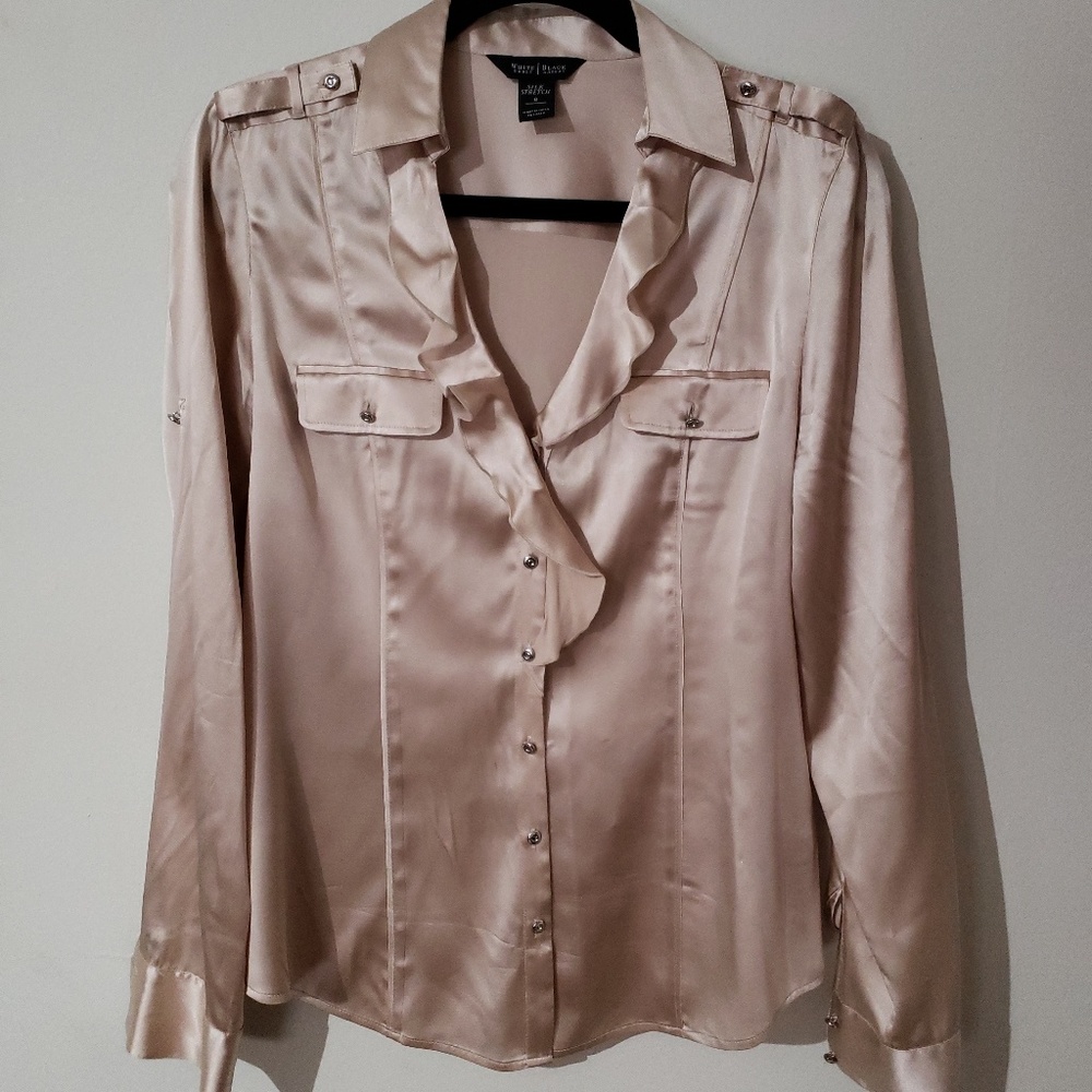 Sexy Ruffle White House Black Market Blouse